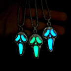 European and American street hip hop popular exaggerated skull luminous mask pendant, trendy man personality neckla