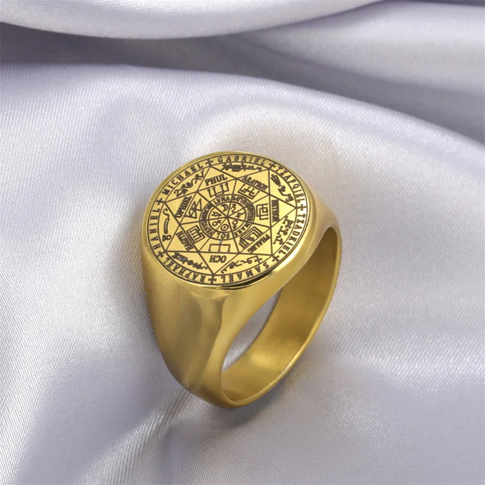 Seven Archangels Hexagram Signet Ring — Kabbalah