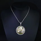 HHIOK Customized Necklaces Circle Chain Picture Personalized Diamond Memory Pendant with Photo Wing Design Gift for Men