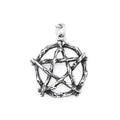 Classic Vintage Seal of Lucifer Satanic Pendant Stainless Steel Black Simple Pentagram Group Necklace For Men Biker