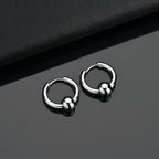 1 Pair Hoop Earrings Circle 8mm-16mm 316L Stainless Steel With Ball Earrings Piercing Plating No Fade Allergy Free For