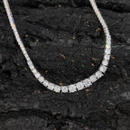Tennis Chain Necklace Stainless Steel Gradient CZ