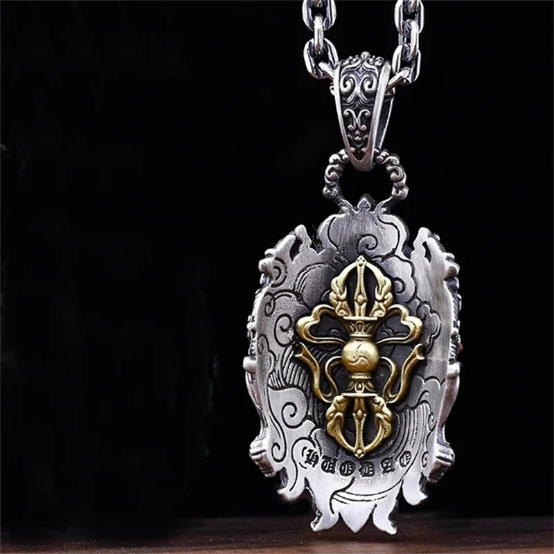 Buddha Vajra Pendant Necklace — Mixed Metal