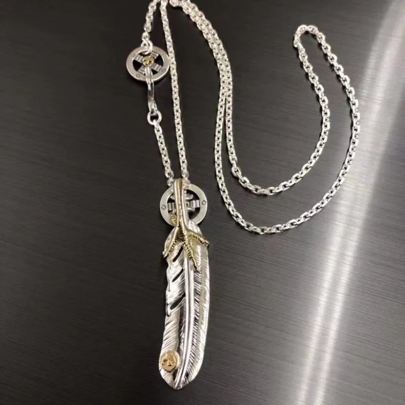 Feather 925 Silver Pendant Necklace