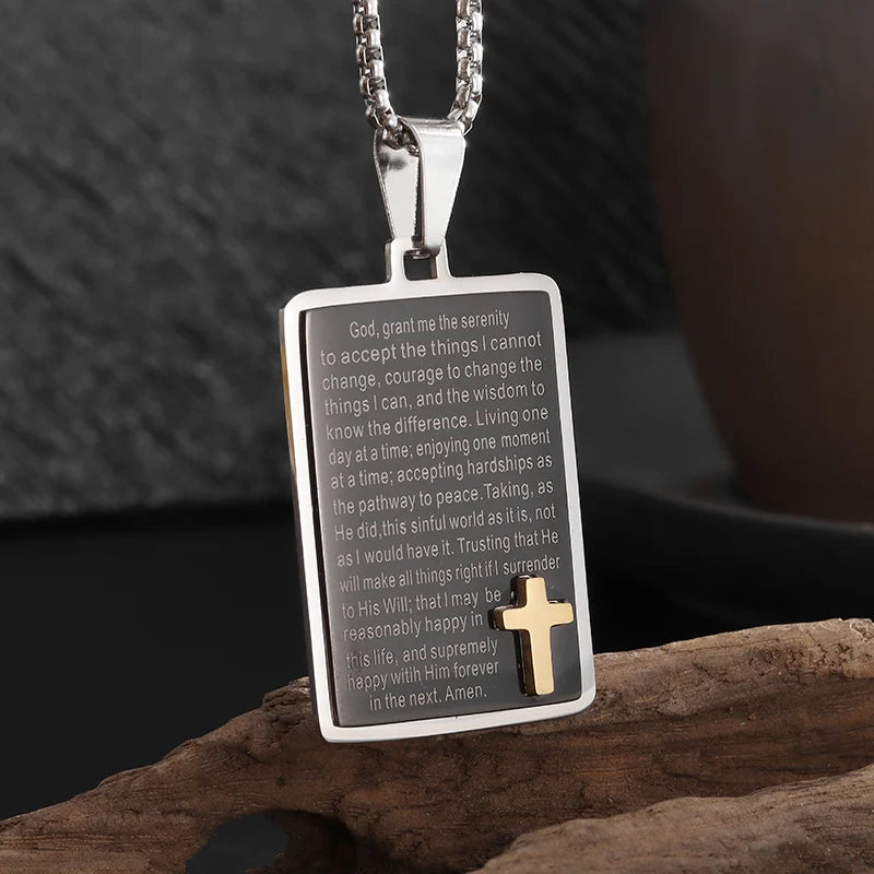 New Gold Color Crucifix Image Men\\'s Pendant Christ Miami Cuban Religious Necklace for Daily Wear Fashion Jewelry Accessories