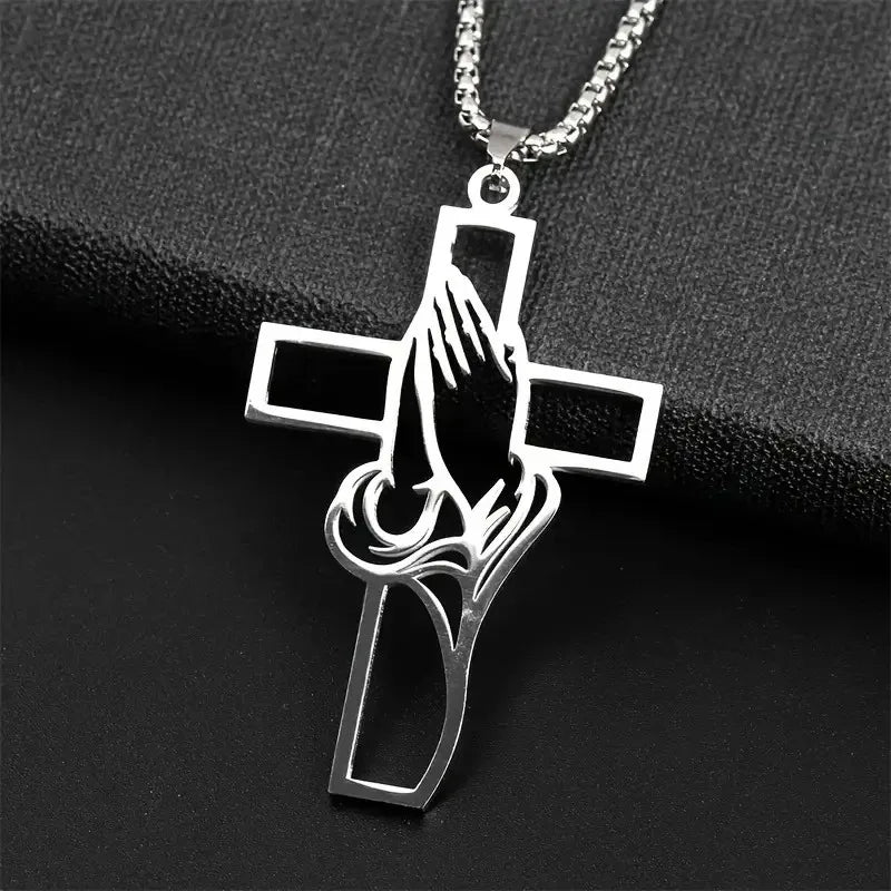 Punk Stiletto Cross Anime Accessories Judgement Chain Necklace Hunter X Hunter Pendant Men's Jewelry Gift for Boys Casual Style