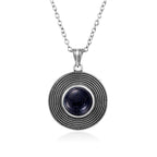 10MM Stone Round Pendant Necklace Silver High Quality Natural Tiger Eye Rhodochrosite Wedding Gift Luxury Jewelry