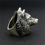 Nordic Wolf Head Viking Ring — Stainless Steel