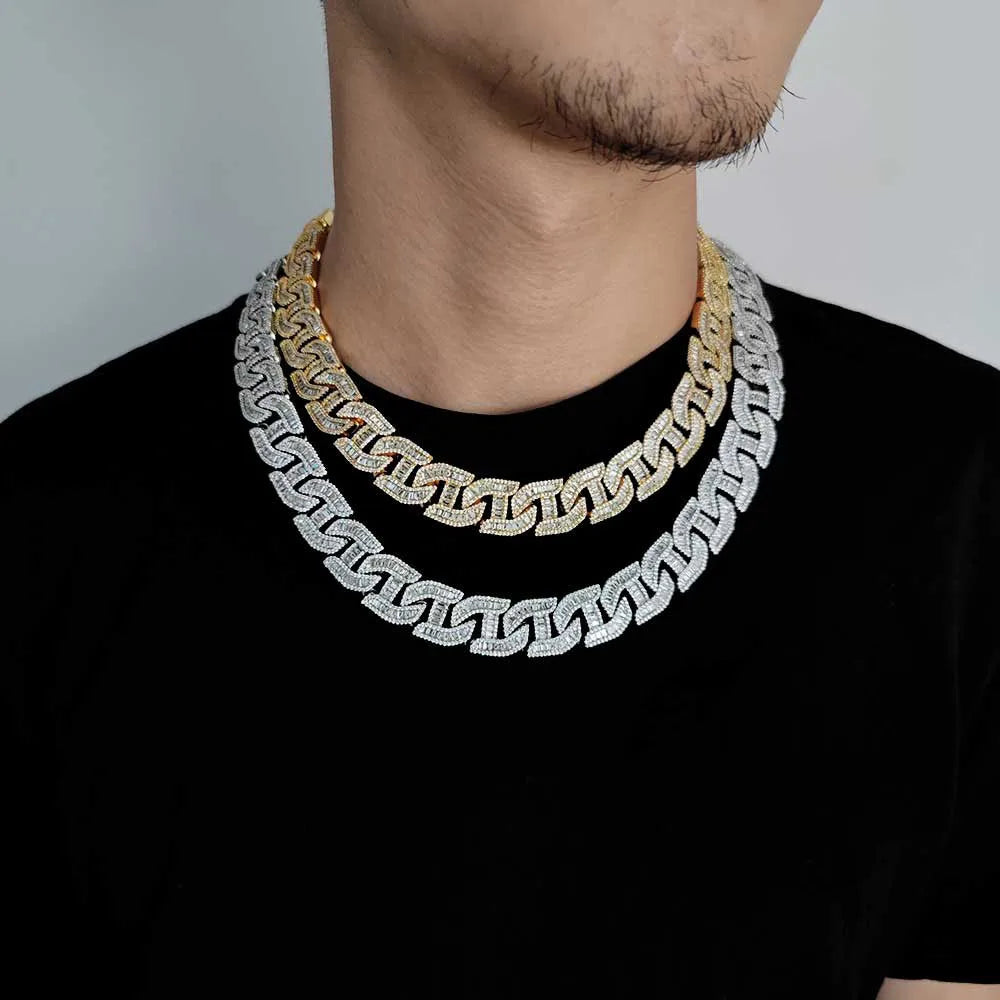 Iced Out Cuban Chain Necklace Stainless Steel 16MM