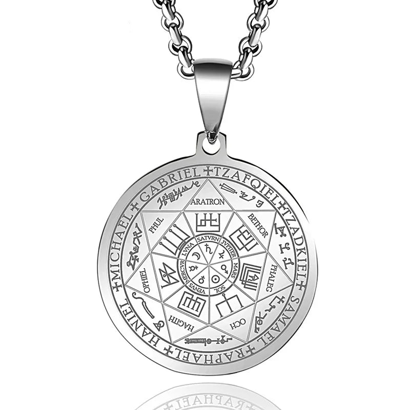 Nordic Rune Compass Necklace — Stainless Steel