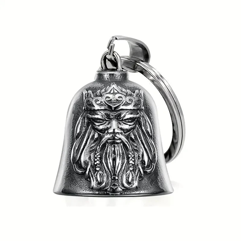 Norse Gods Odin Celtic Knot Motorcycle Bell Necklace Men's Punk Riding Rock Lucky Exorcism Amulet Jewelry