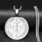 Angel Raziel Silver Pendant Necklace — Stainless Steel
