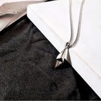 3D Thunder Lighting Pendant Necklace for Men Women Stainless Steel Neck Chains Geometric Rhombic Charm Hip Hop Sweater Necklace