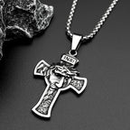 Jesus Crown Thorns Silver Pendant Inri Crucifix