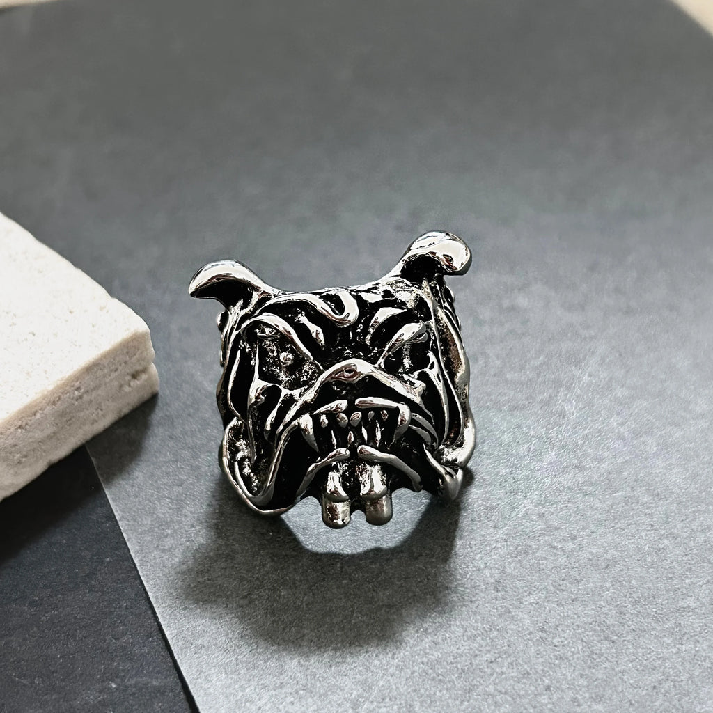 Nordic Viking Animal Dog Head Ring Women Men Exaggeration Ferocious Personalized Opening Chunky Rings Steampunk Jewelry