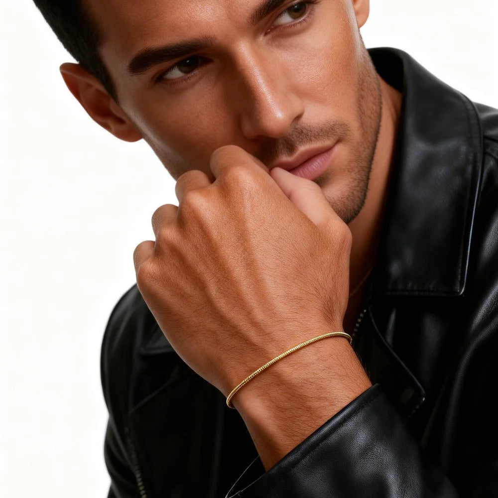 Two-Tone Snake Chain Bracelet — Stainless Steel