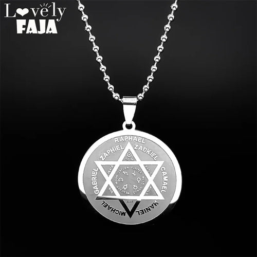 Archangel Gold Star Pendant — Stainless Steel