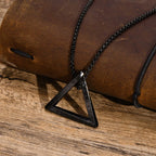 Viking Triangle Geometric Pendant — Stainless Steel