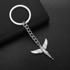 Kkjoy 3D Powder Cast Angel Goddess Keychain Stainless Steel Wing Guardian Angel Pendant Bag Accessories Creative Gift