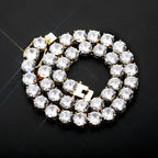 Iced Out Tennis Link Chain Necklace 10mm — Copper Alloy
