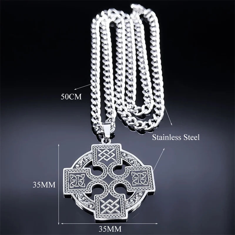 Gothic Celtic Cross Pendant — Stainless