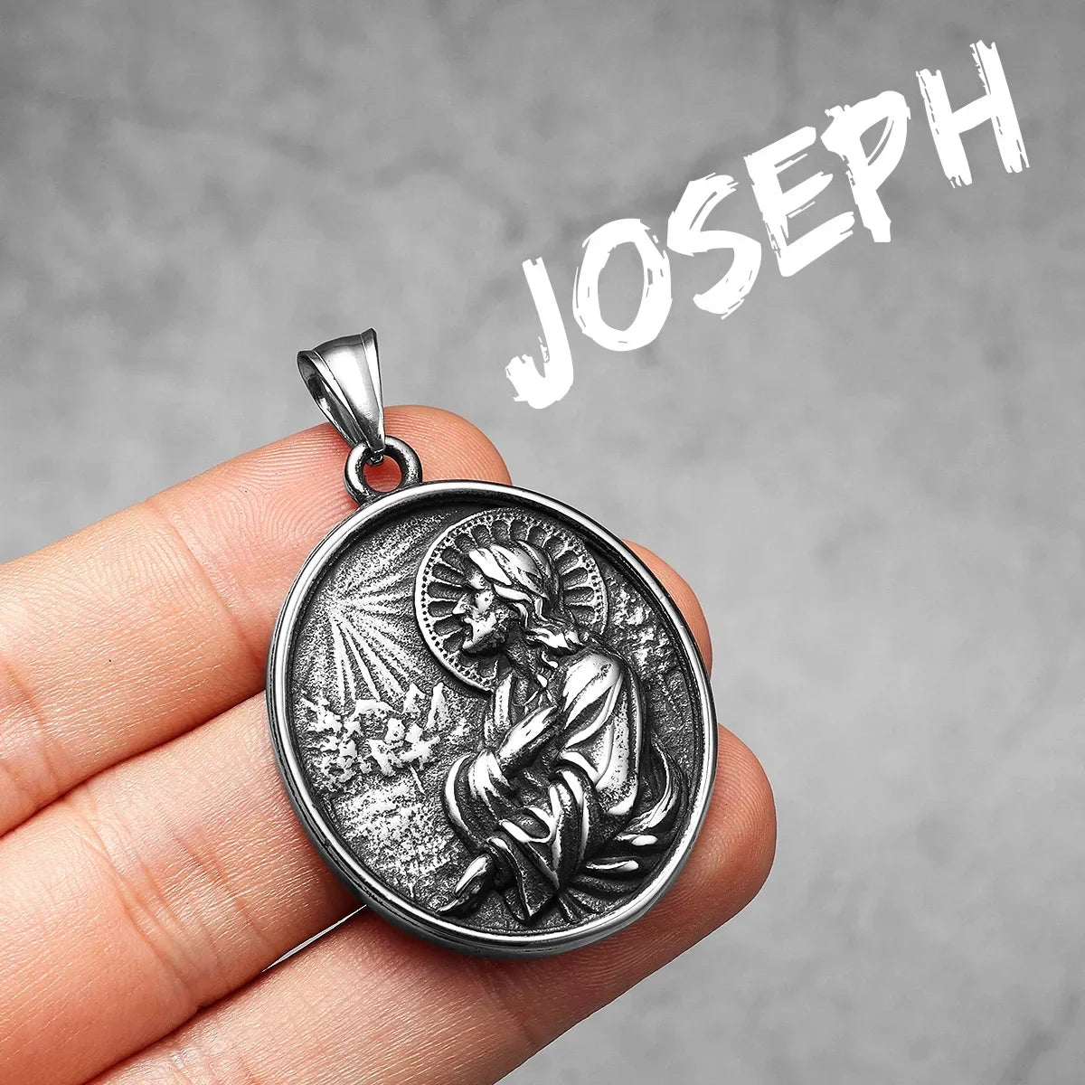 Virgin Mary Cross Pendant — Stainless Steel