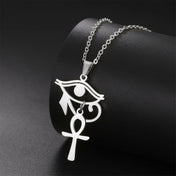 EUEAVAN Ancient Egypt The Eye of Horus Necklace For Men Women Vintage Anubis Pendant Chain Stainless Steel Talisman Jewelry Gift