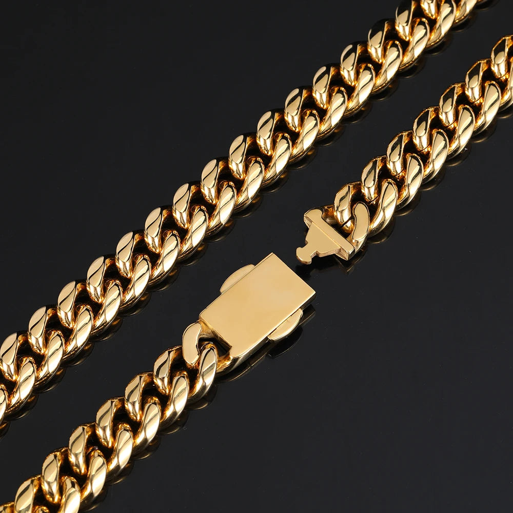Stainless Steel Cuban Chain Necklace 12MM