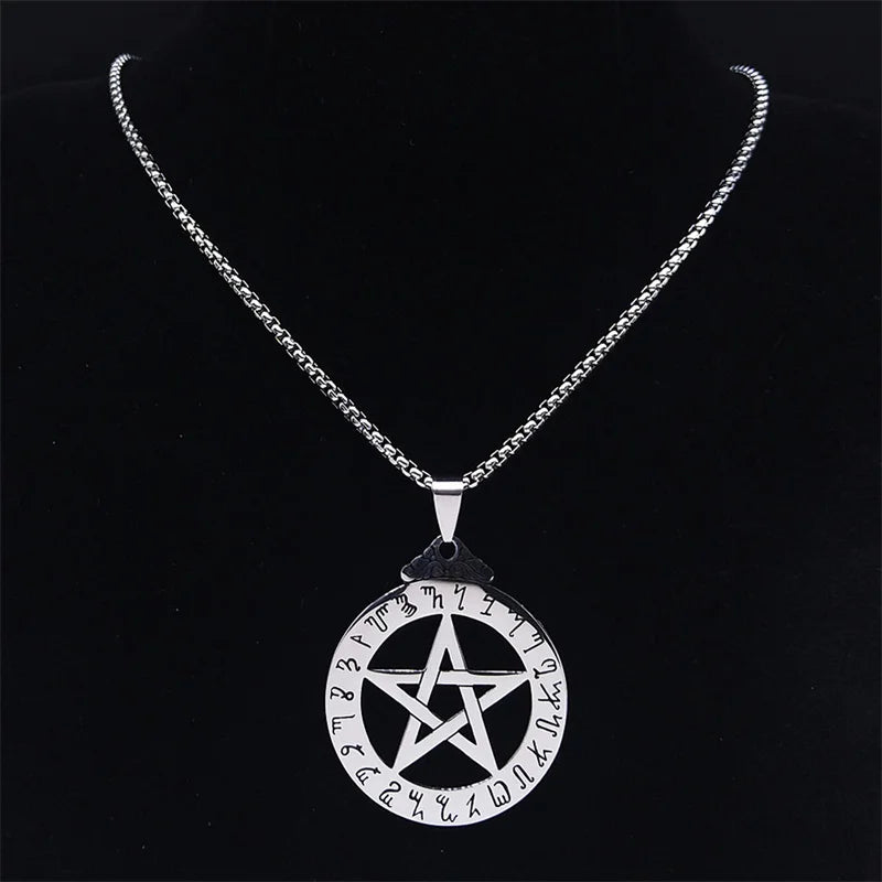 Star Odin Steel Pendant Norse Viking Wicca Pentacle