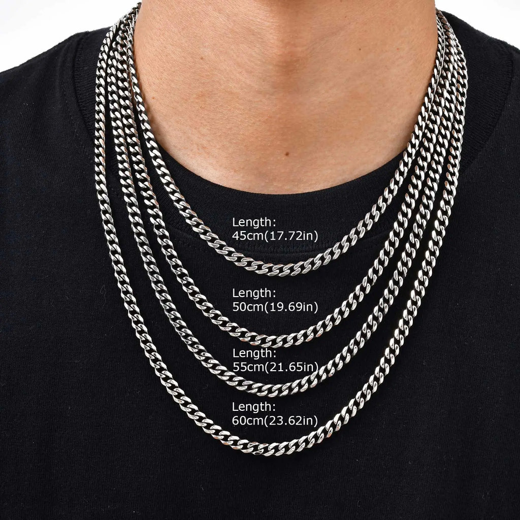 Cuban Chain Necklace 3-7mm — Stainless