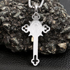 Vintage Christian Jesus Cross Pendant Necklace Men's Stainless Steel Religious Jesus Necklaces Prayer Baptism Jewelry Wholesale