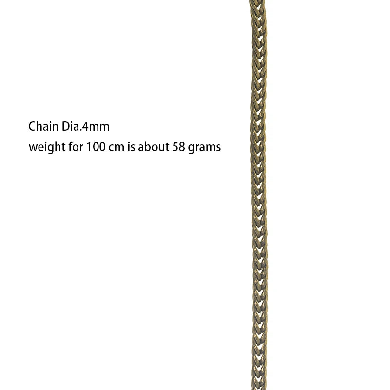 Square Foxtail Wallet Chain Necklace — 4mm Jeans Pocket Watch