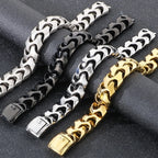 Cool Solid Stainless Steel Bracelet for Man Men's Jewelry Accessories Matte Brushed 18MM Width Keel Cuban Chain Boys'