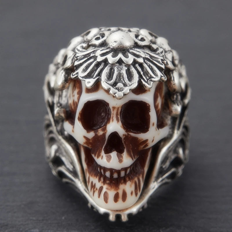 Hip Hop Style Skull Shaped Party Gift Jewelry with Adjustable Opening, 1 Ring