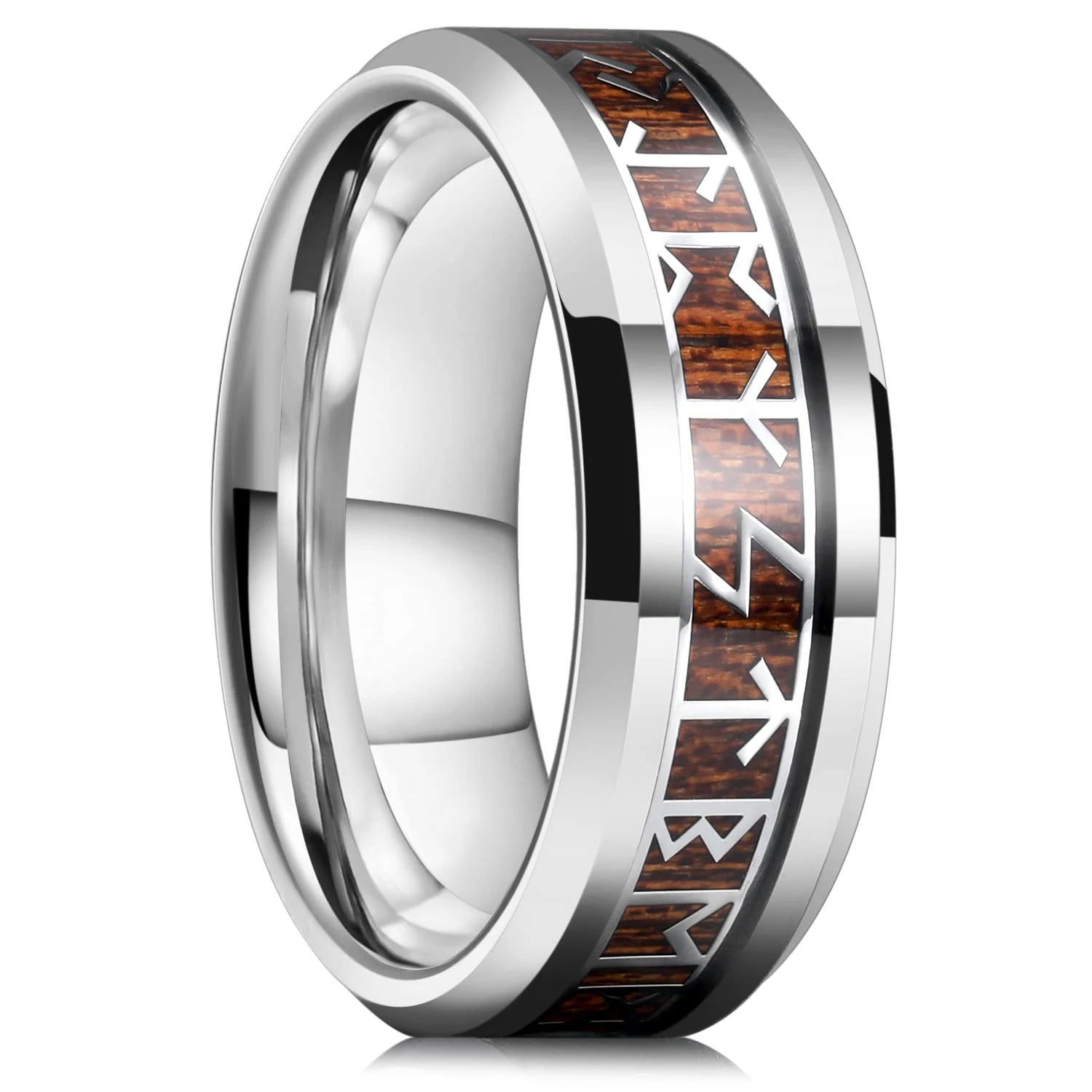 Fashion Viking Tree Of Life Stainless Steel Abalone Shell Rings For Men Odin Norse Viking Rune Rings Retro Amulet Jewelry Gift
