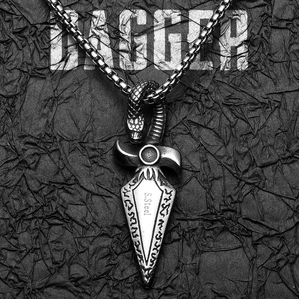 Snake Dagger Pendant — Stainless Steel