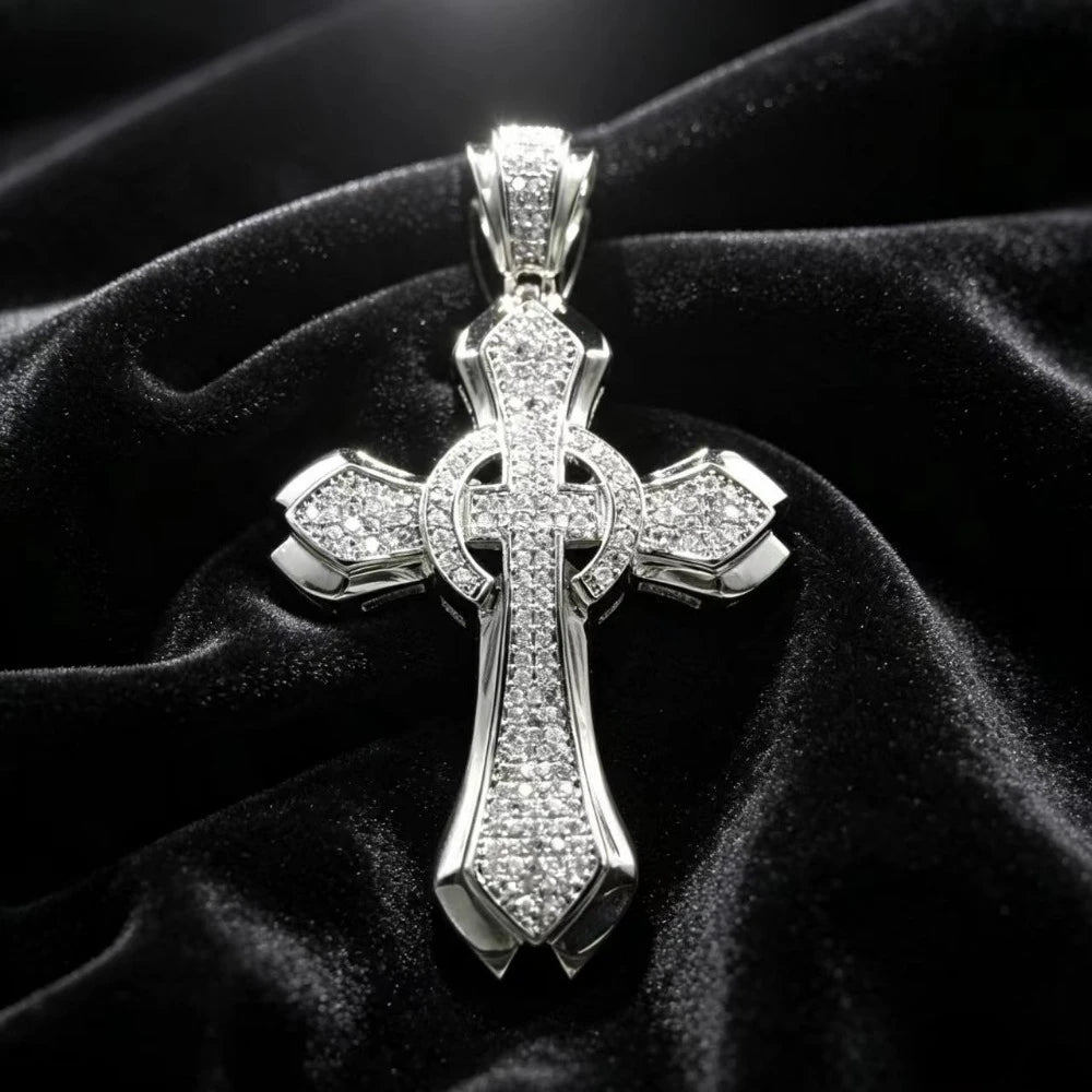 Silver Pendant Fully Set with Moissanite Certificate Included Festive Birthday Christmas Gift