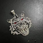 Fanshu Gold Plated Stainless Steel Luxury Bling Iced Out Tiger Pendant Collar Chains Necklace for Men Women Gift Punk