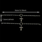 2Pcs Gothic Retro Spear Shaped Pendant Boot Chain Silver Metal Detachable Shoe Chain punk Boot Decoration Accessories
