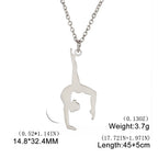Unift Stainless Steel Sport Women Necklace Runner Rhythmic Gymnastics  Silhouette Pendant Fashion Birthday Jewelry Wholesale