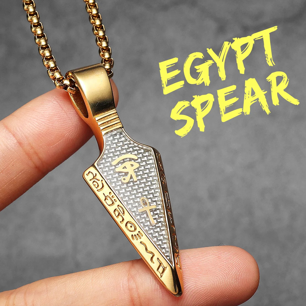 Eye of Horus Pendant Necklace — Stainless Steel
