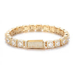 HHIOK Hip Hop Style 5/7mm Iced Tennis Chain 18K Gold Plated 5A Cubic Zirconia Fashion Exquisite Bracelet Gift For Men And Women