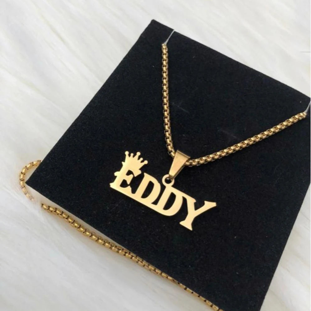 Customized Names Pendant Necklace Stainless Steel Personalized Jewelry Cuban Thick Chain for Men Women Detachable Necklace Gift