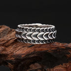 Vintage Stainless Steel Vikings Dragon Scale Ring Rock Punk Norse Viking Dragon Spine Rings For Men Wedding Band Jewelry Gifts