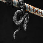 Retro Snake Pendant Necklace — Stainless Steel