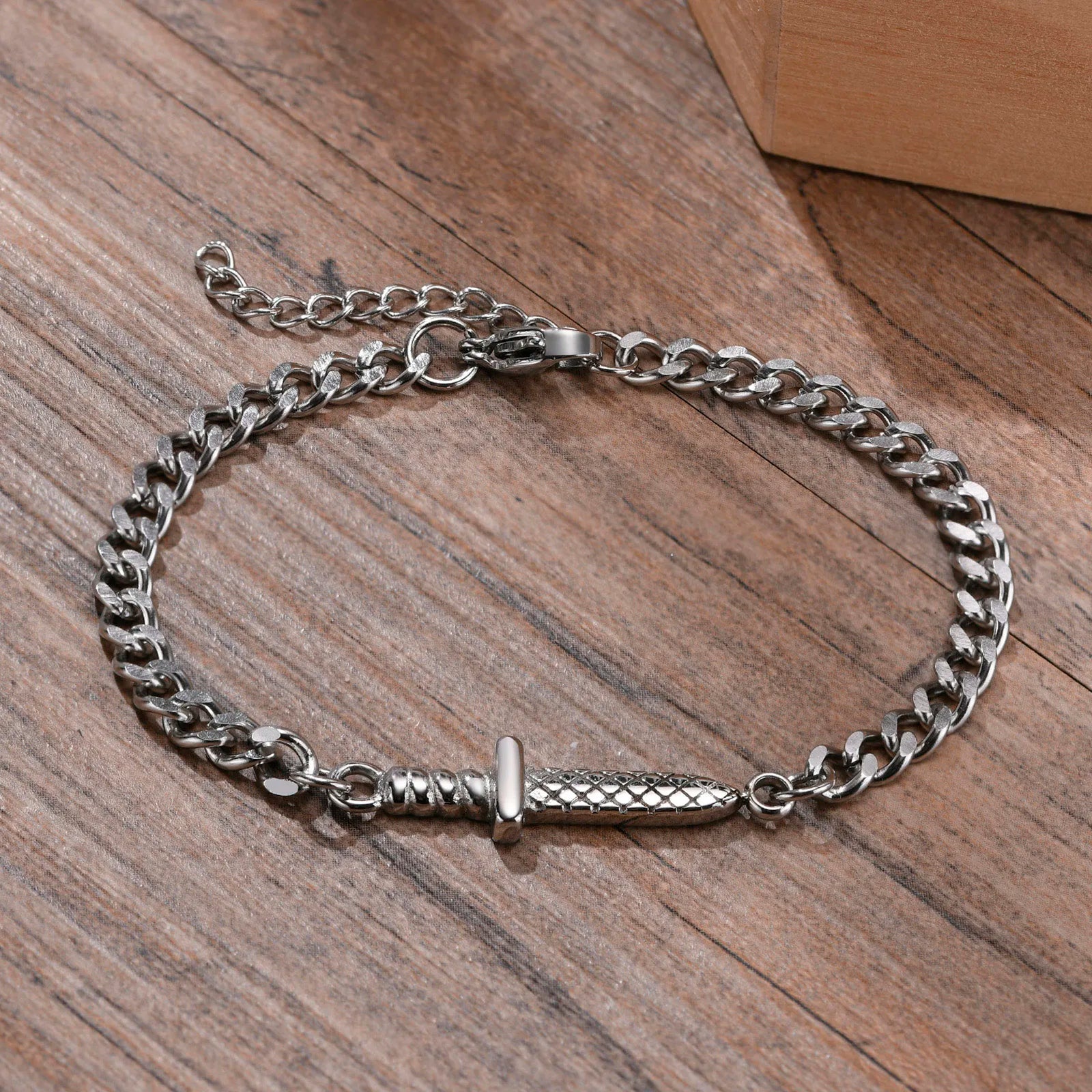 Sword Dagger Chain Link Bracelet — Stainless Steel