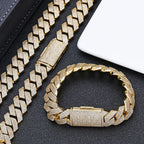Iced Out Cuban Chain Necklace Stainless Steel 15MM