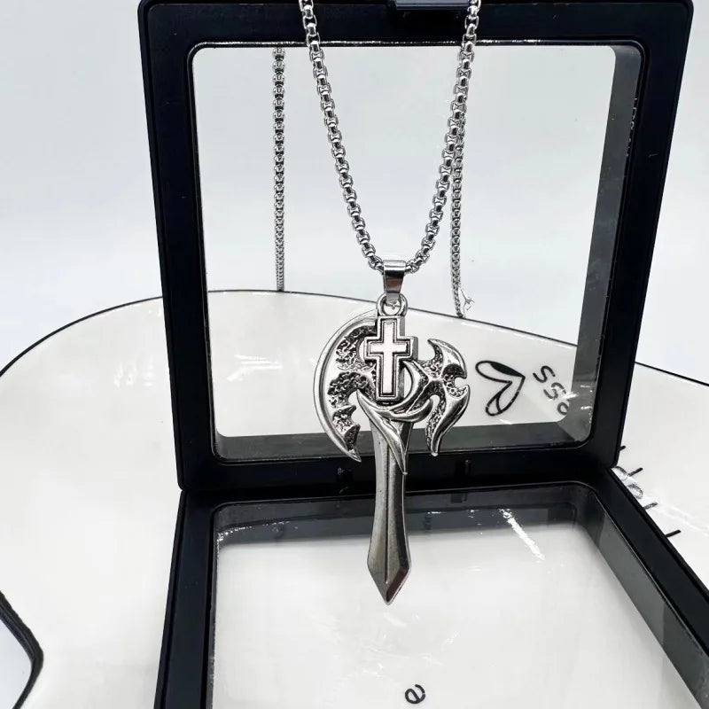 Gothic Cross Steel Pendant European American Retro