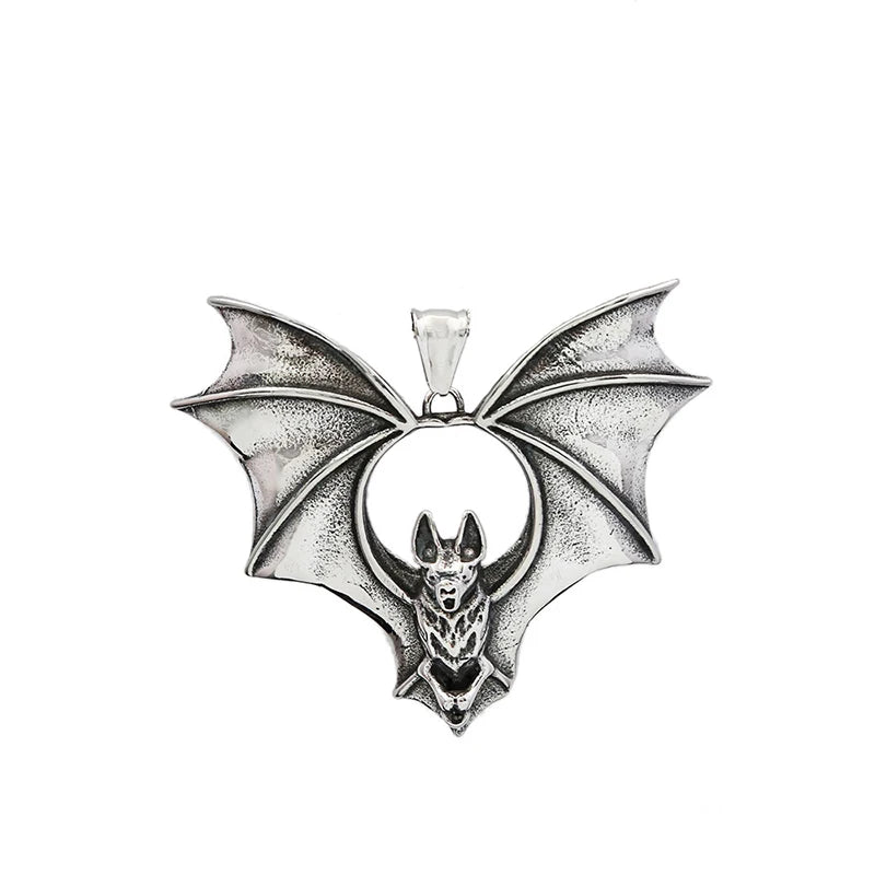 Gothic Bat Stainless Steel Pendant Necklace