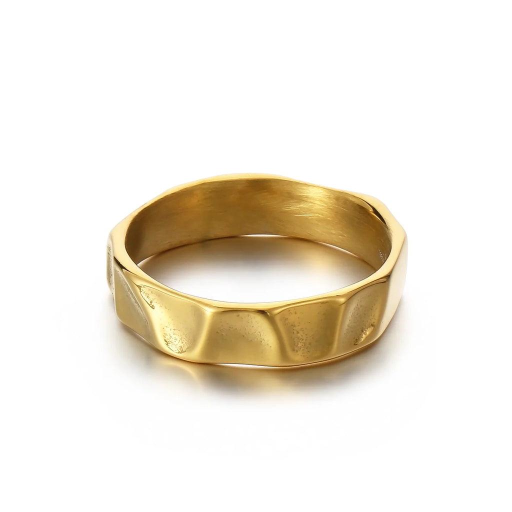 Thin Geometric Band Ring — Stainless Steel